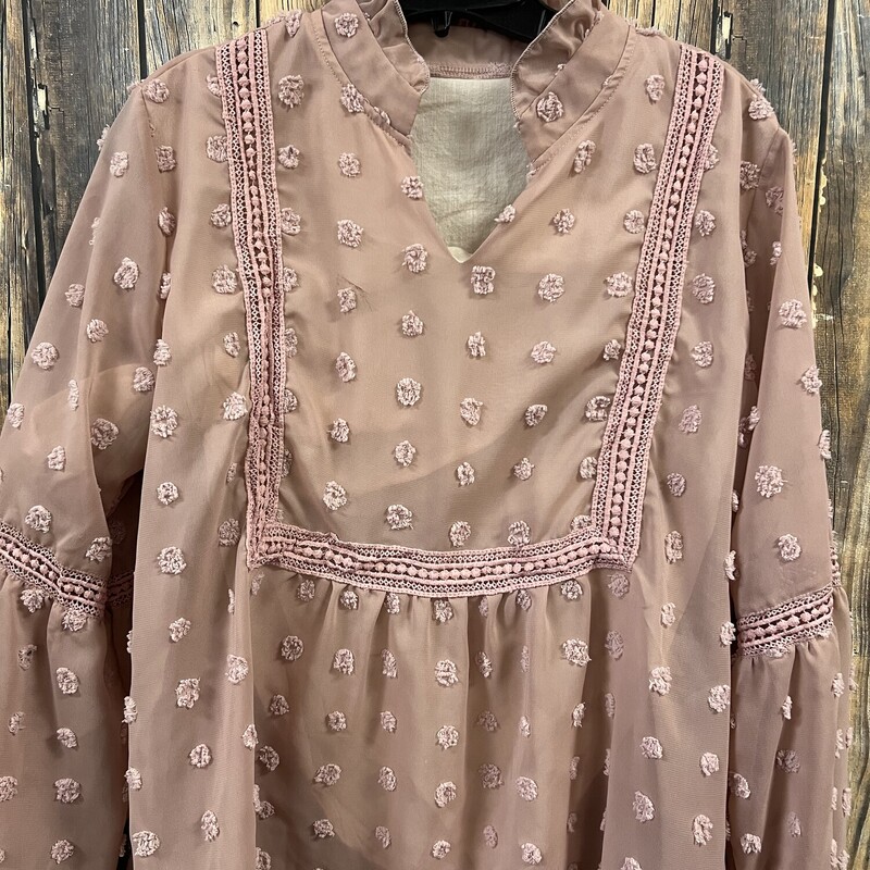 Mauve Flowy Shirt, Size: M