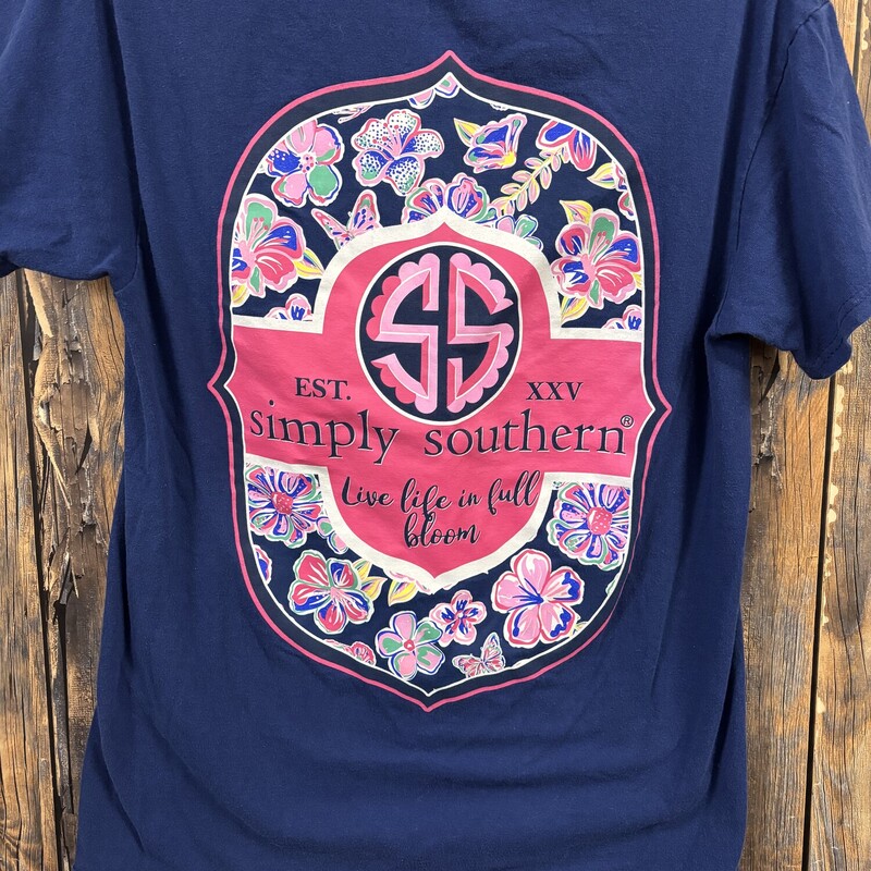 Simply Southern Navy Tee, Size: Small