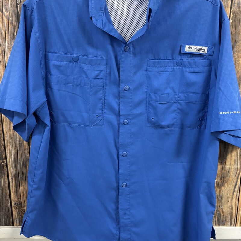 Blue Columbia PFG Shirt, Size: M