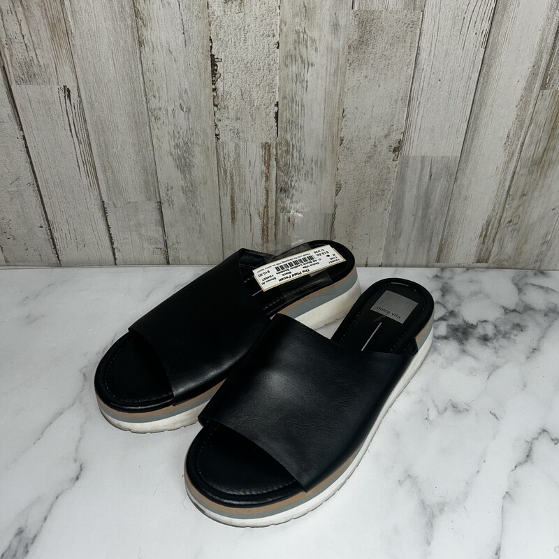 A9 Black Leather Sandals