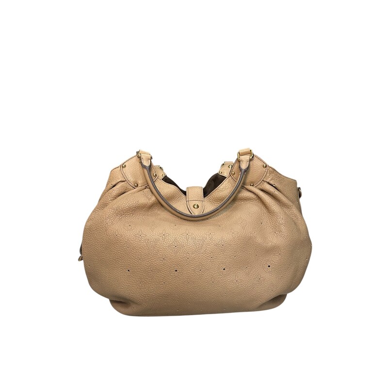 Louis Vuitton Mahina Hobo XL Tan<br />
<br />
Date Code: SP1009<br />
<br />
Dimensions:<br />
Base length: 13.5 in<br />
Height: 13.5 in<br />
Width: 6.5 in<br />
Drop: 8.5 in<br />
<br />
In very good condition. Light scufs to the hardware.<br />
<br />
Does not come with the original dust bag or box.