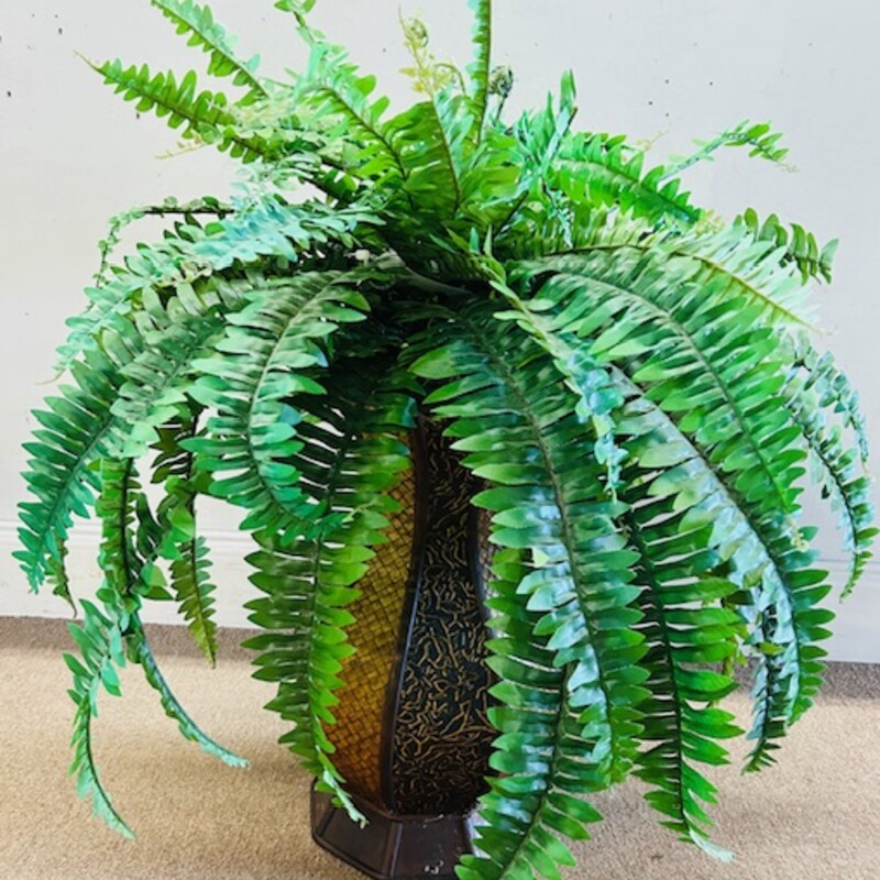 Fern In Wood Vase