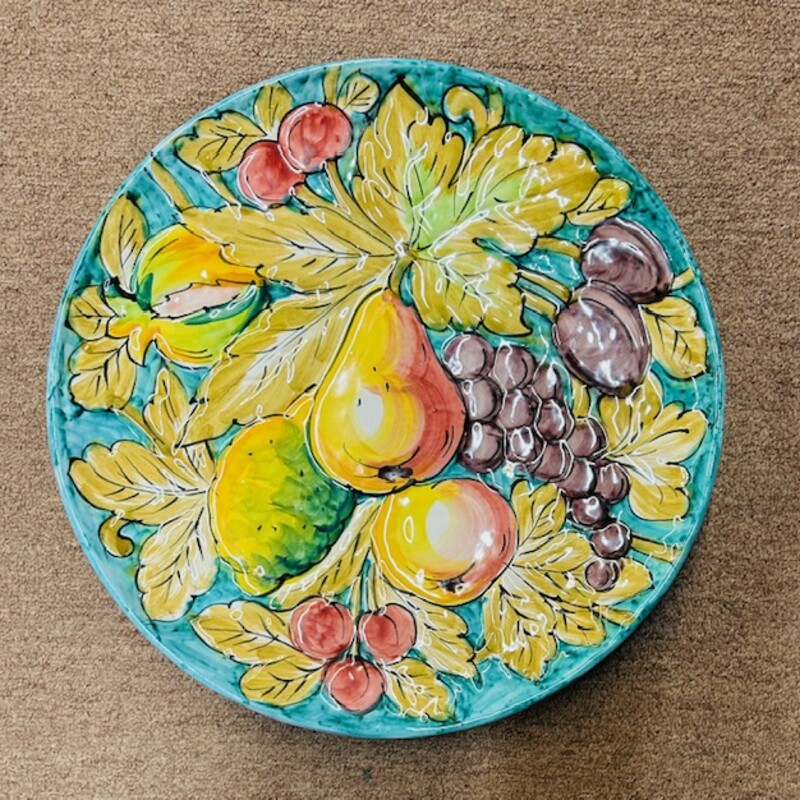 Italian Raised Fruit Platter
Green Yellow Purple Tan Size: 14.5diameter