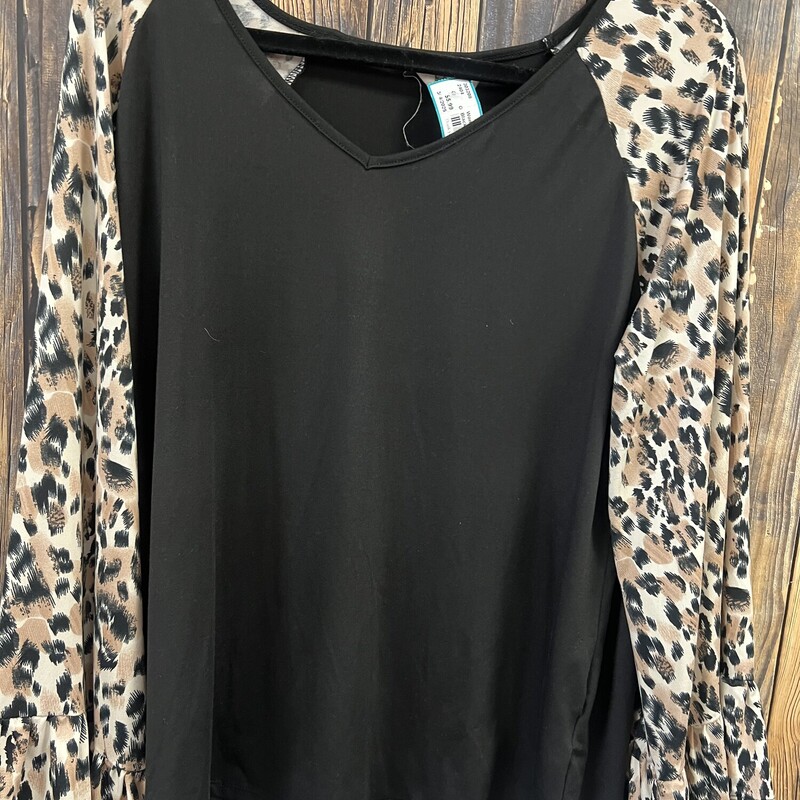 Black Animal Print Shirt, Size: Large