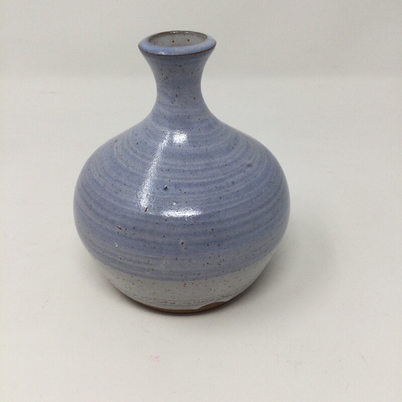 Pottery Bud Vase,
Blue,
Size: 4.5 X 4 In