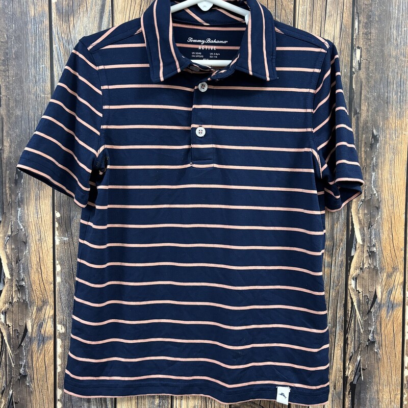 Blue Pink Stripe Polo, Size: 5/6