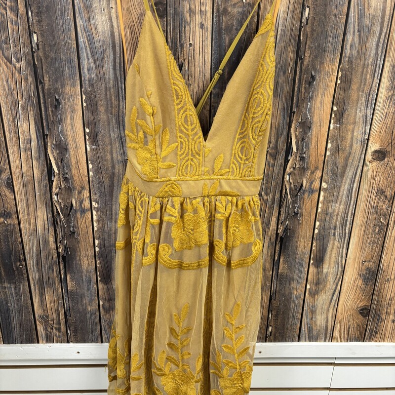 Mustard Lace Dress, Size: Medium