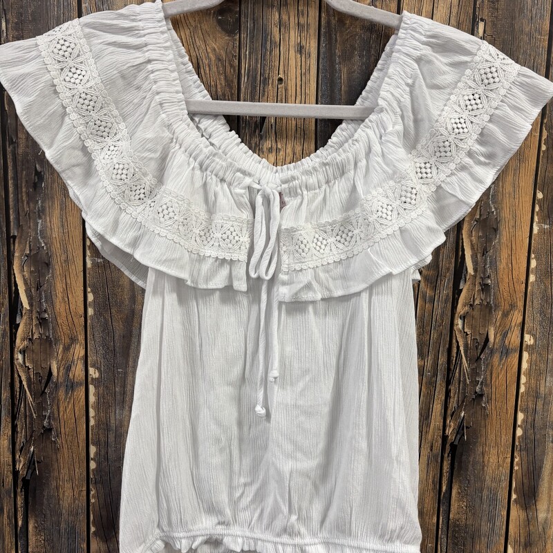 White Lacy Top, Size: Small