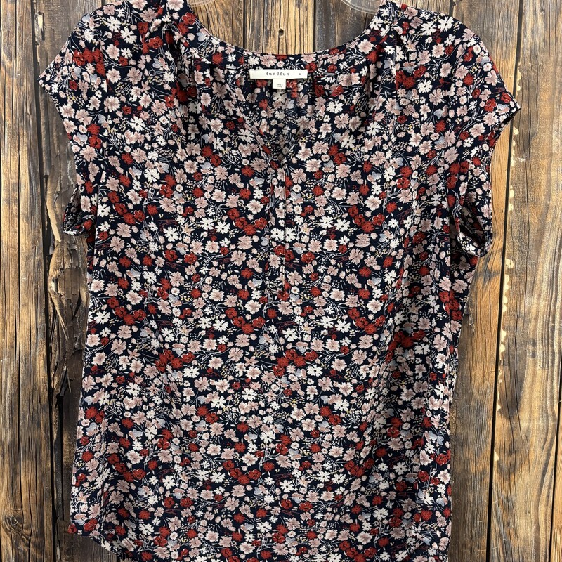 Pink And Red Flower Shirt, Size: Medium