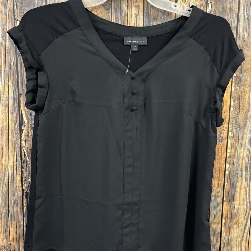 Black Flowy Shirt, Size: Medium