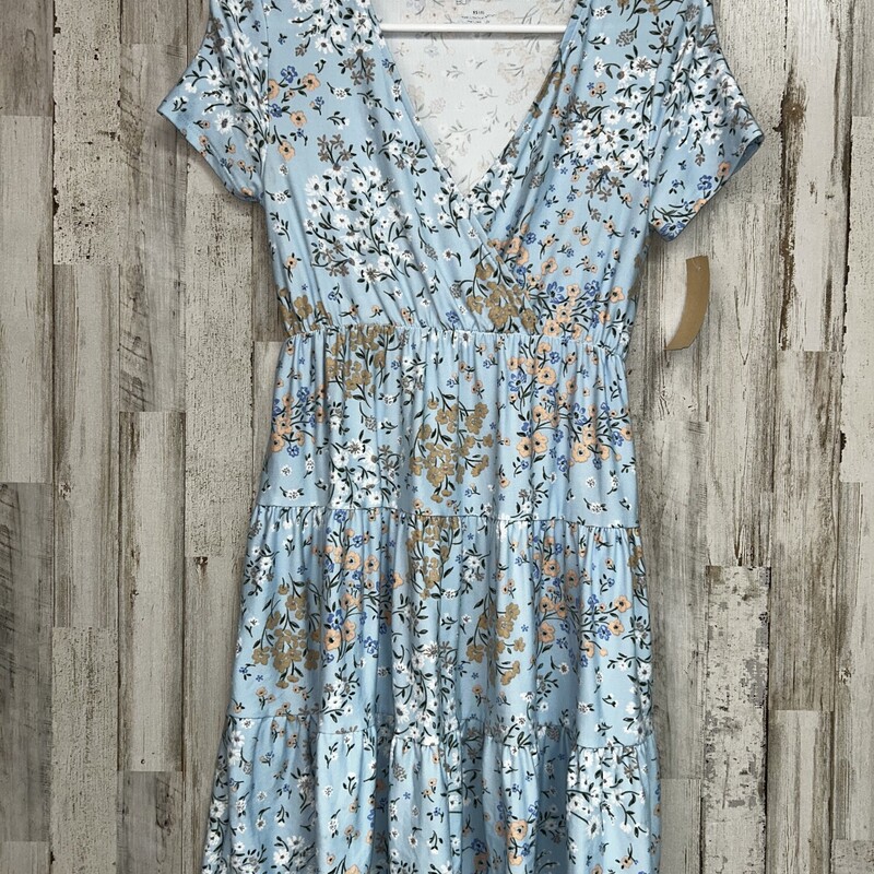 XS Blue Floral Ruffle Dre