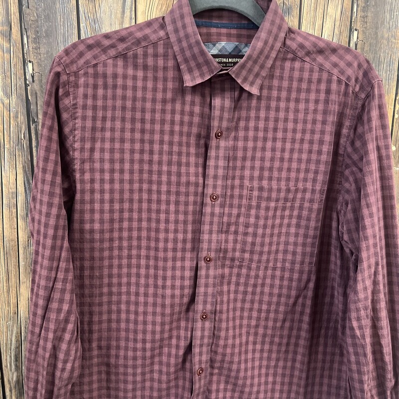 Maroon Checkered Top, Size: Small