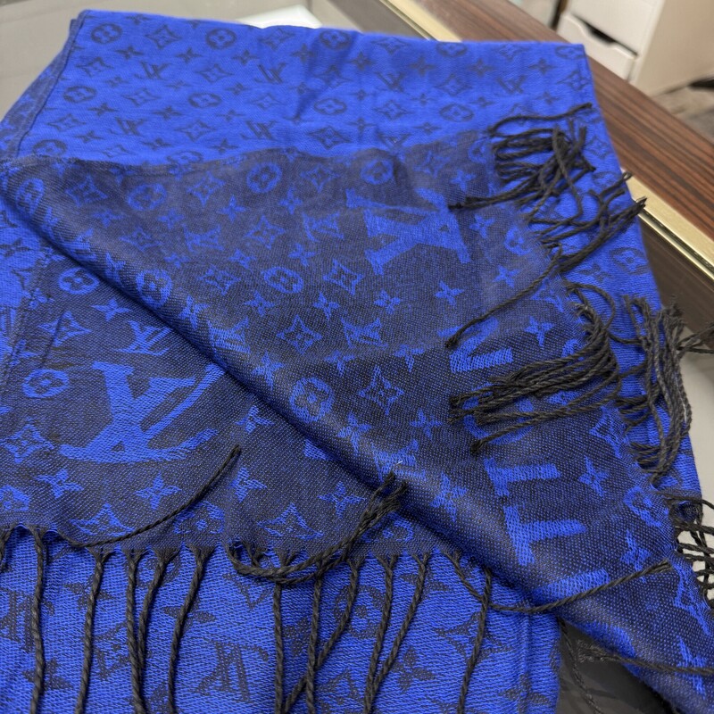 Louis Vuitton Monogram Cotton Scarf, Blue