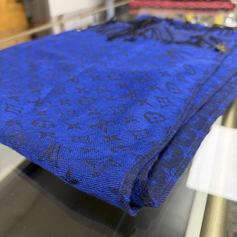 Louis Vuitton Monogram Cotton Scarf, Blue