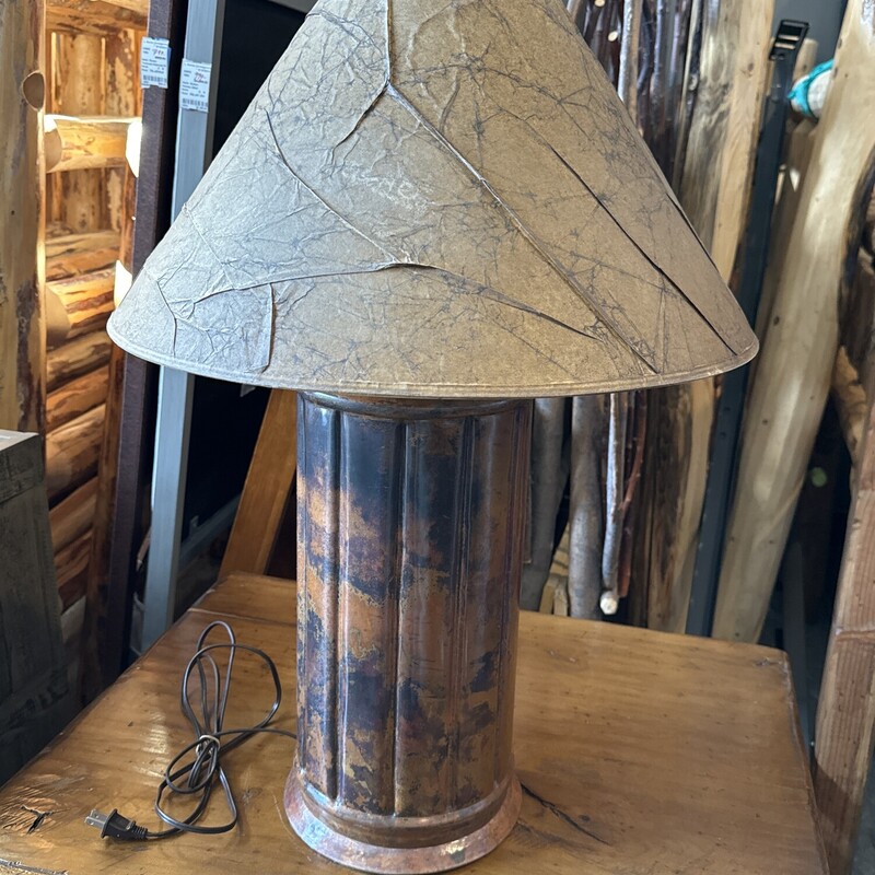 Copper Barrel Base Lamp