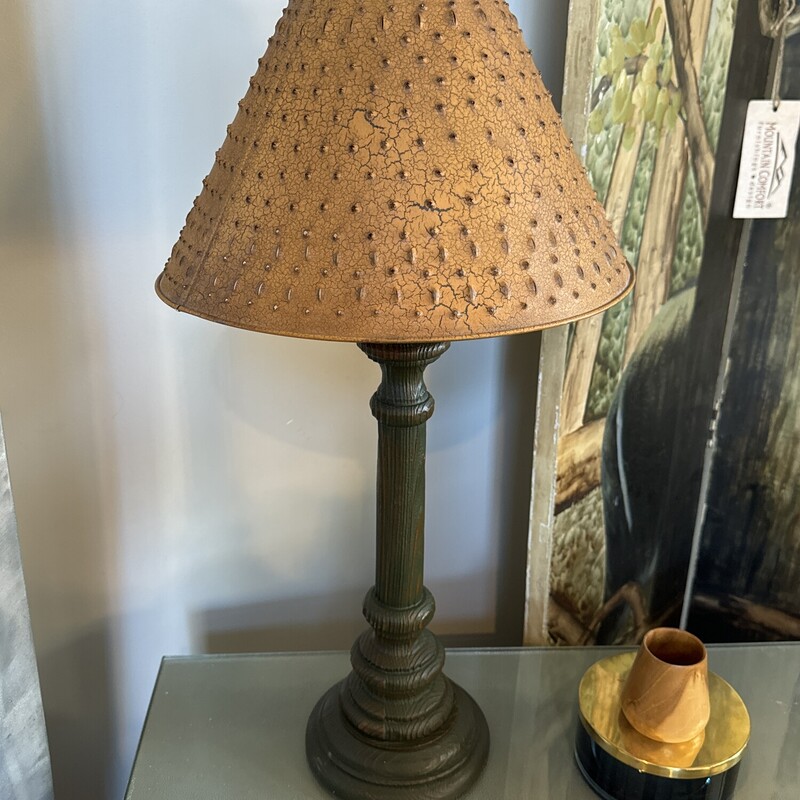 Green Wood Base Lamp