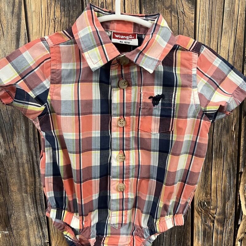 Wrangler Plaid  Onsie, Size: 3 Month