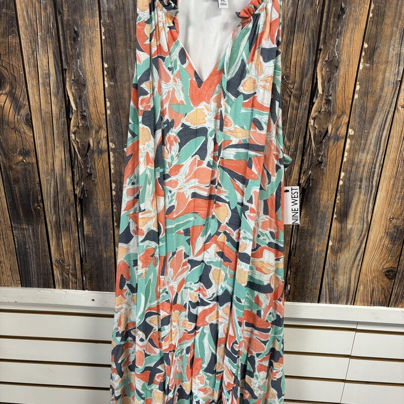 NWT Orange Green Dress, Size: XXL