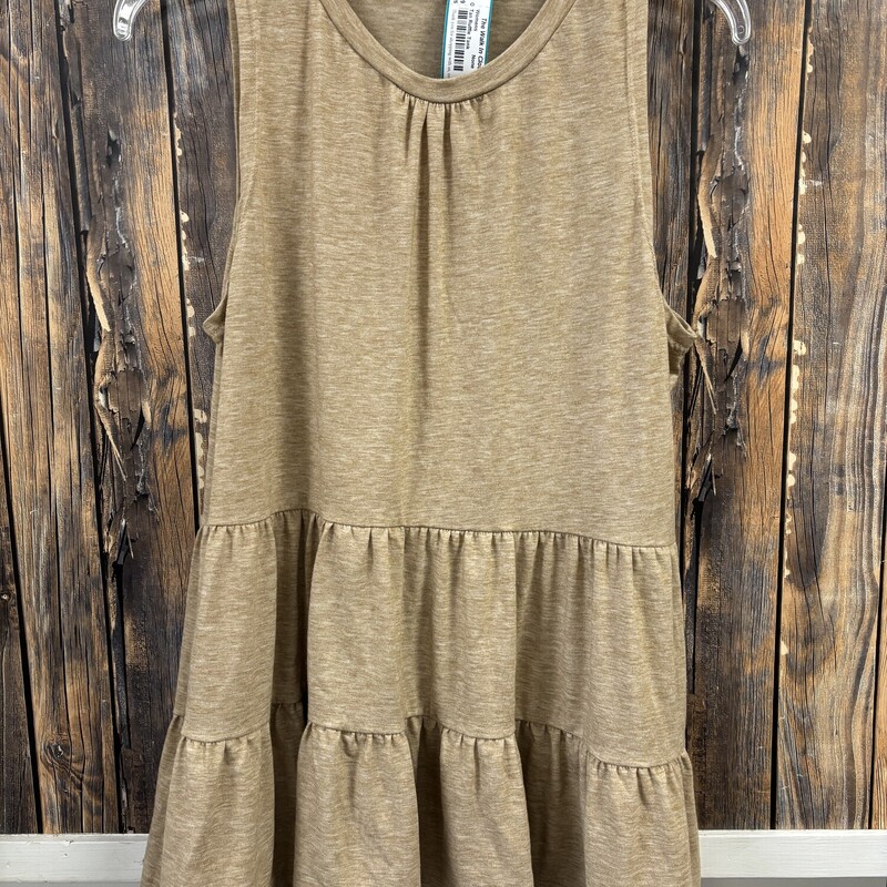 Tan Ruffle Tank, Size: Medium