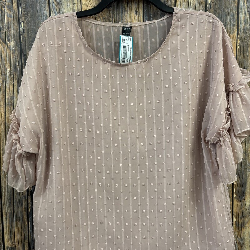 Pink Ruffle Sleeve Top, Size: Small