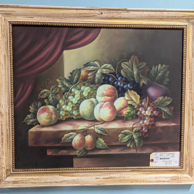 Still Life Fruit Painting, Original, Framed
29 x 25