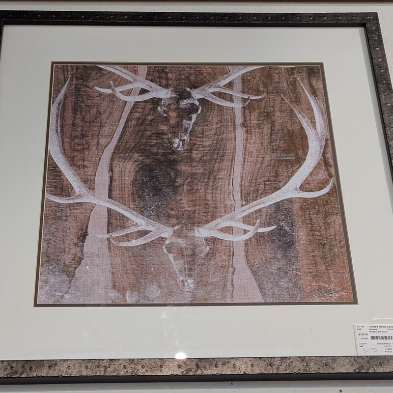 Modern Elk Skull, Print, Framed
30 x 30