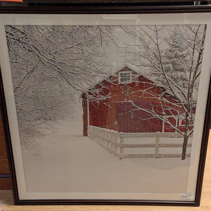 Big Red Barn In Snow, Print, Framed
50 x 50