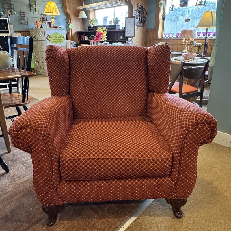 Red & Gold Upholstered Ch