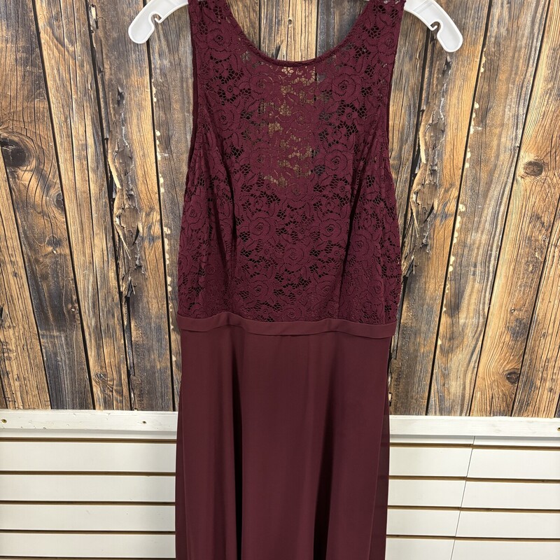 Long Maroon Dress, Size: 12