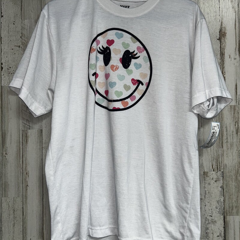 XL White Heart Smiley Tee