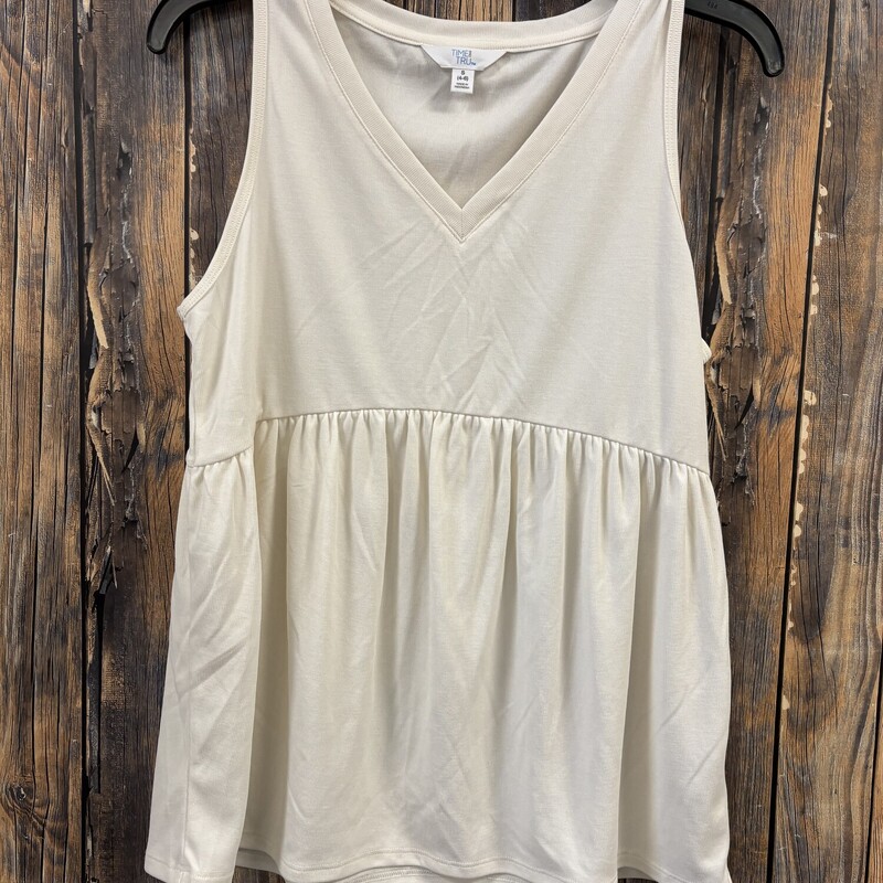 Cream Flowy Tanktop, Size: S