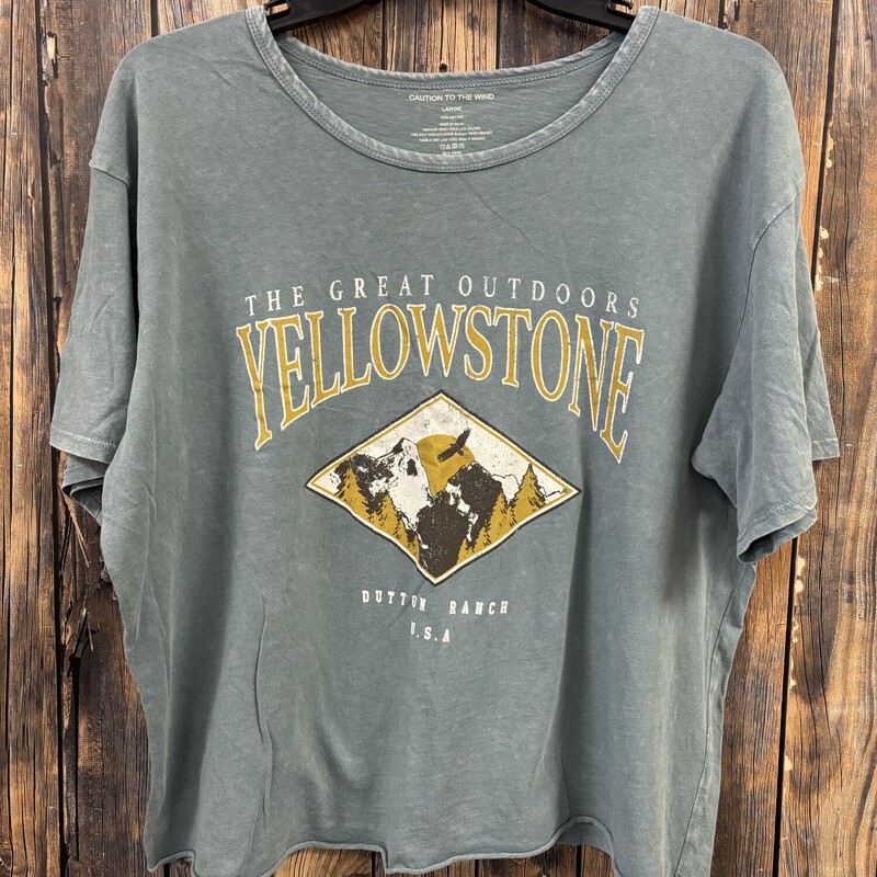 Teal Yellowstone Crop Shi, Size: L