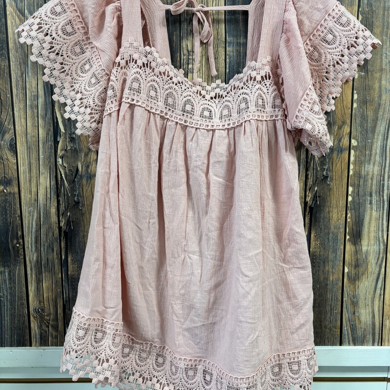 Pink Lacey Shirt, Size: L