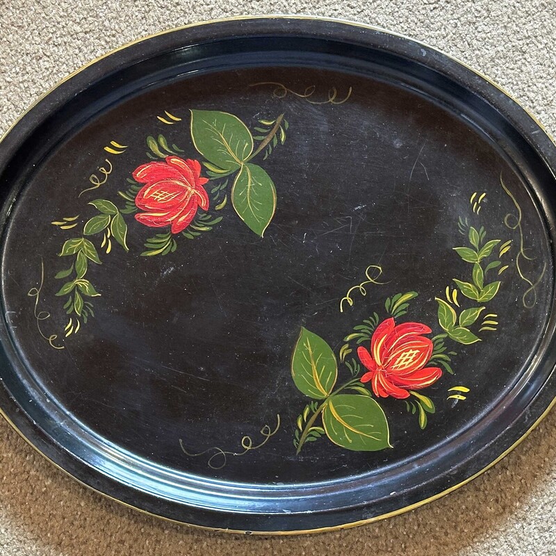 1957 HPainted Tole Tray