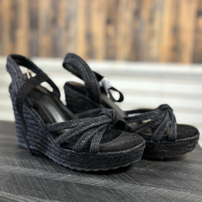 New Black Sandal Heels, Size: 7