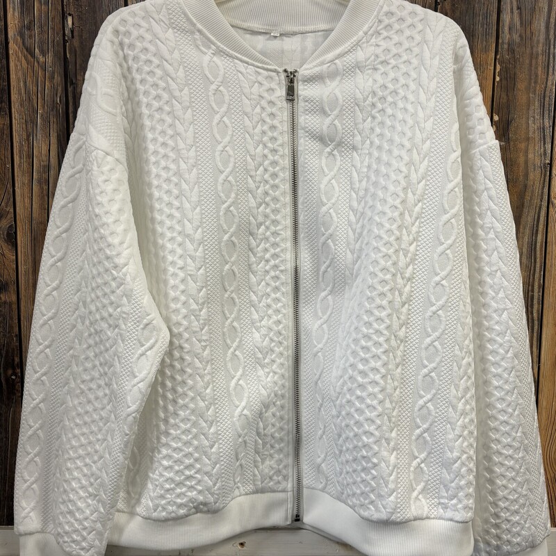 White Quilted Jacket, Size: XL