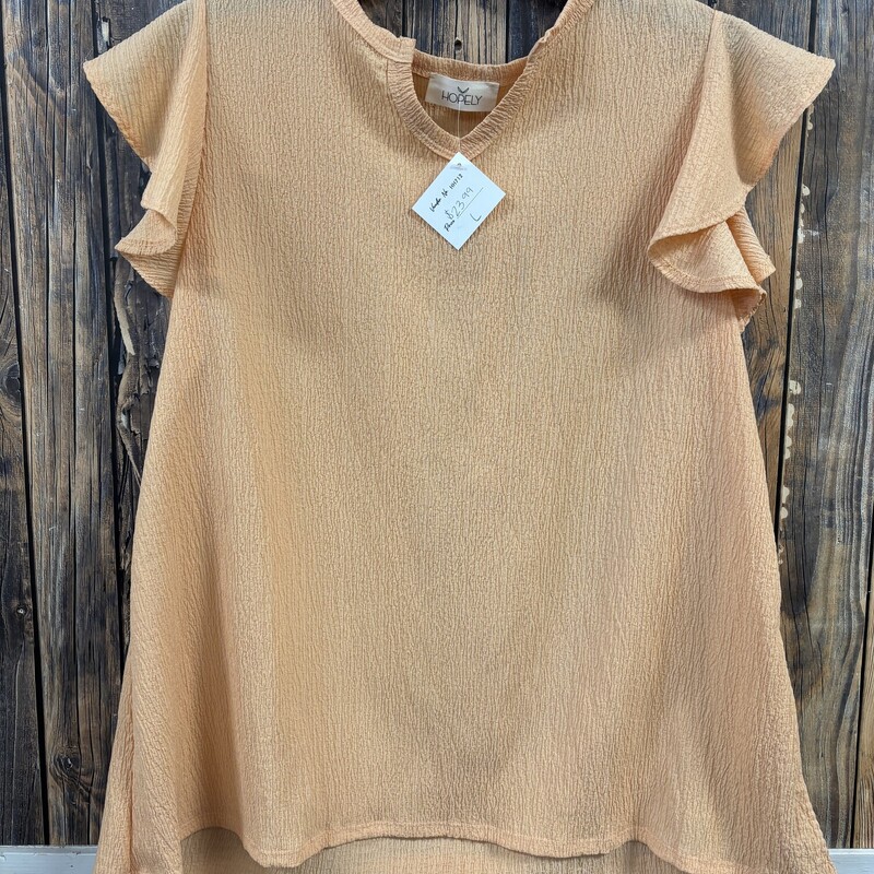 NWT Orange Ruffle Top, Size: Large