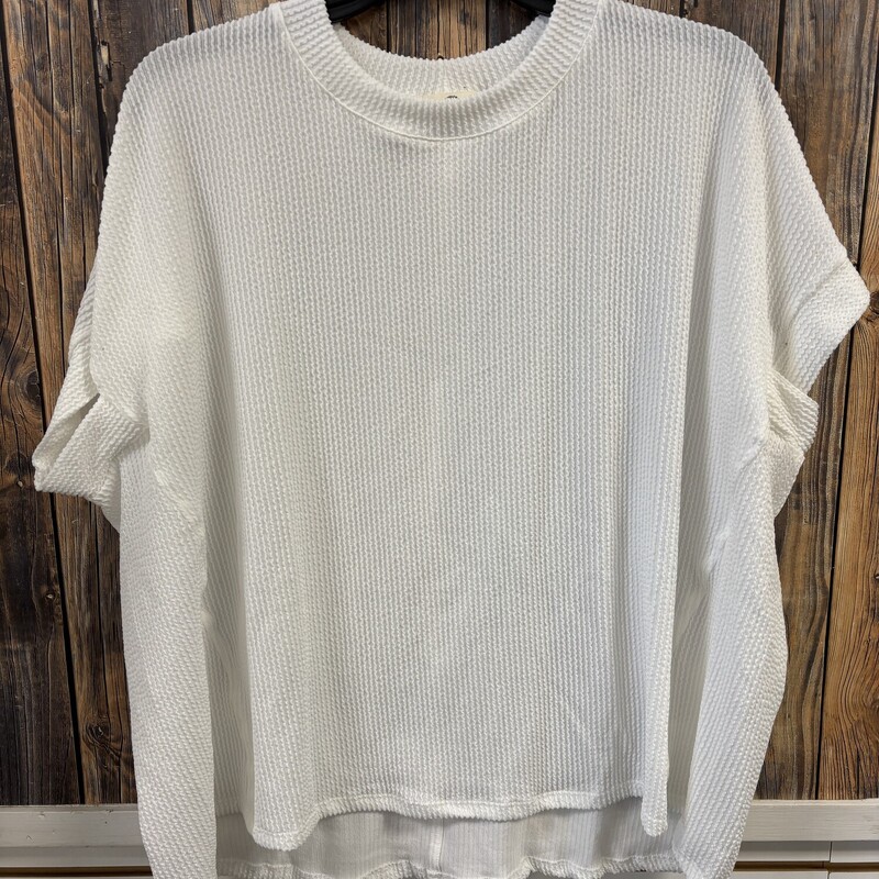 White Ribbed Shirt, Size: Large