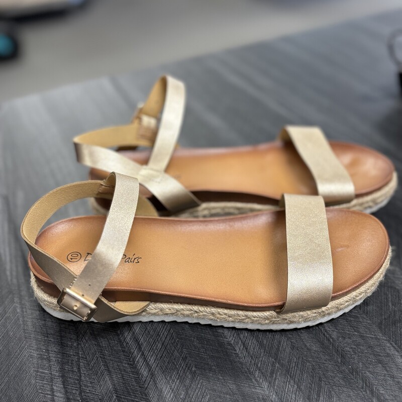 Golden Sandals, Size: 10