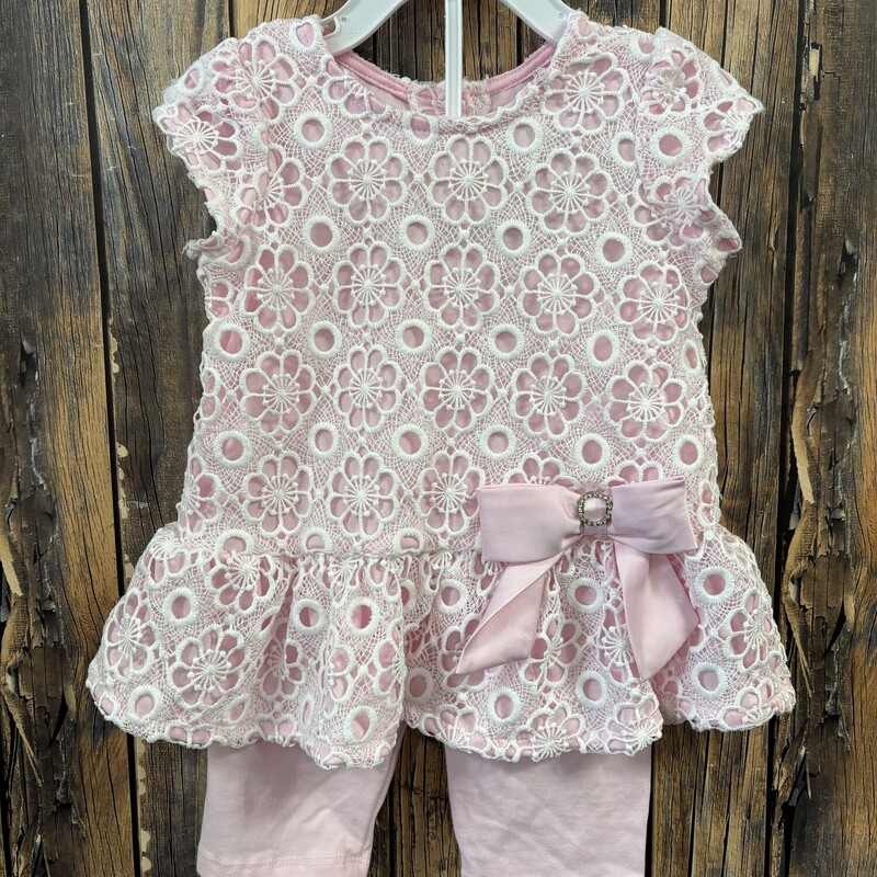 Pink Flower Outfit, Size: 24 Months