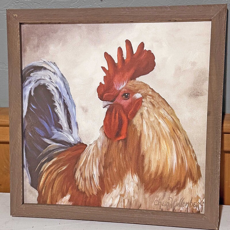 Rooster Print 12 In Sq