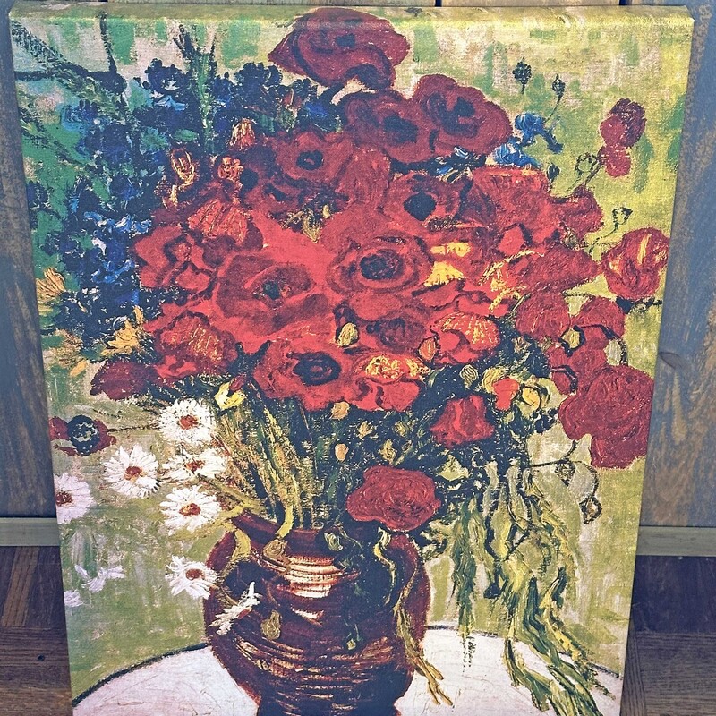 Poppies In Vase Canvas