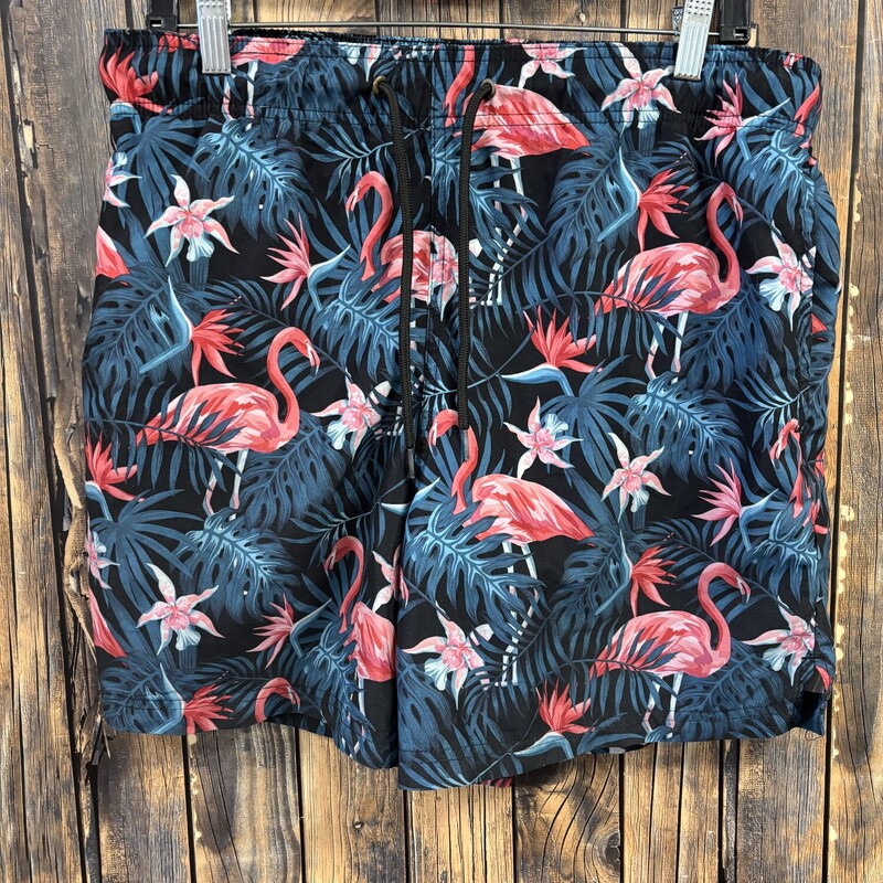 Flamingo Swimming Trunks, Size: Medium