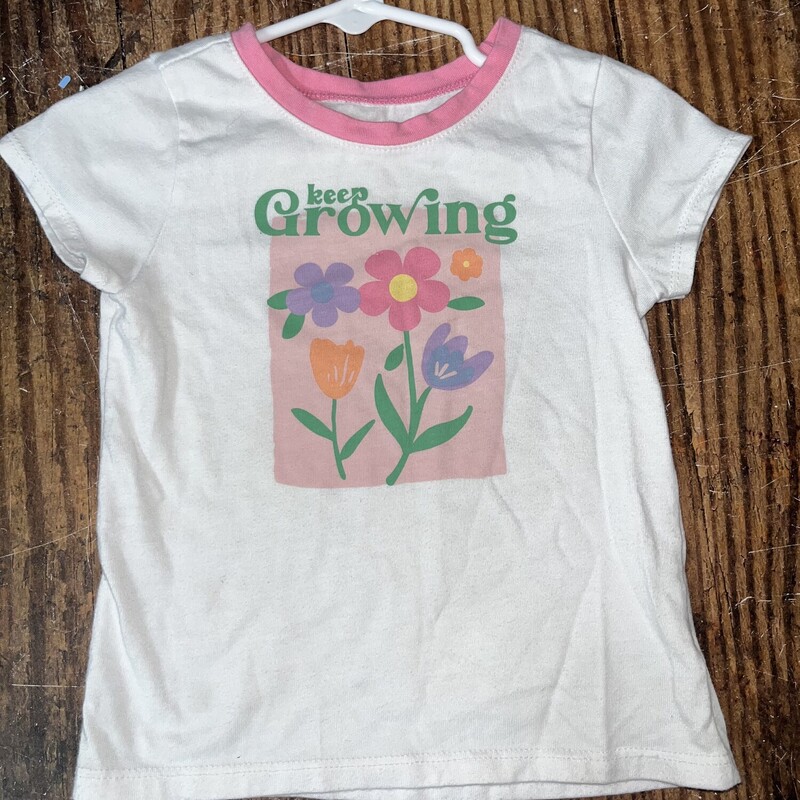 2t Keep Growing Tee, White, Size: Girl 2T