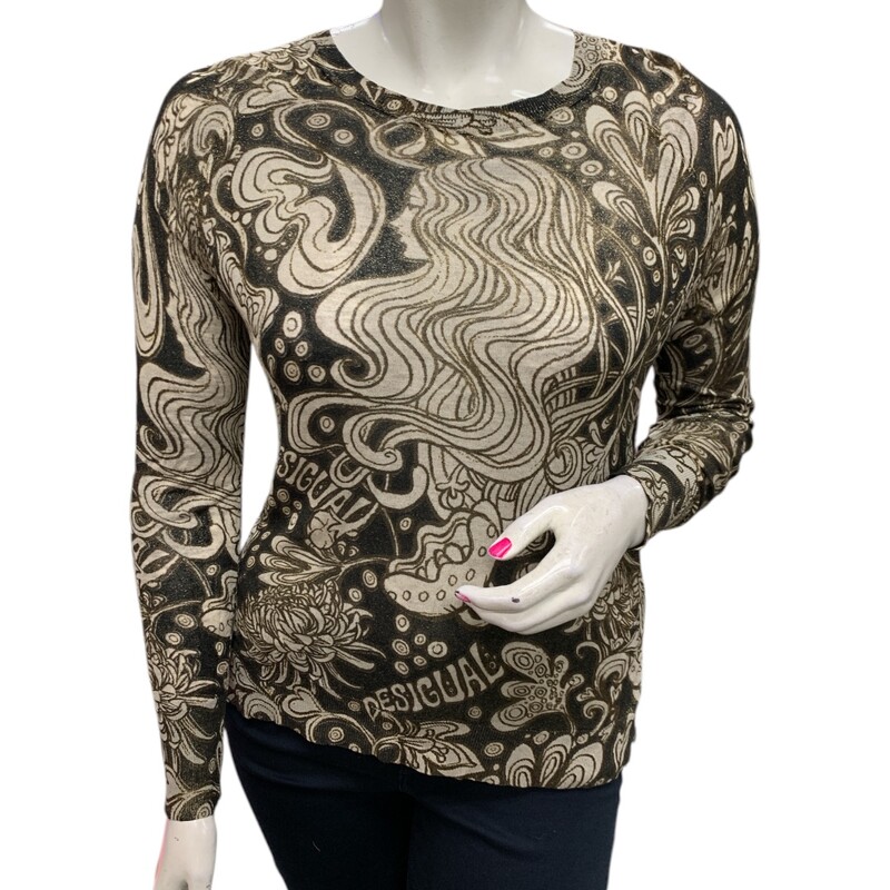 Desigual Top, Brwn/gol, Size: XL