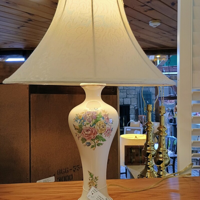 Lamp W/Lace Trim Shade