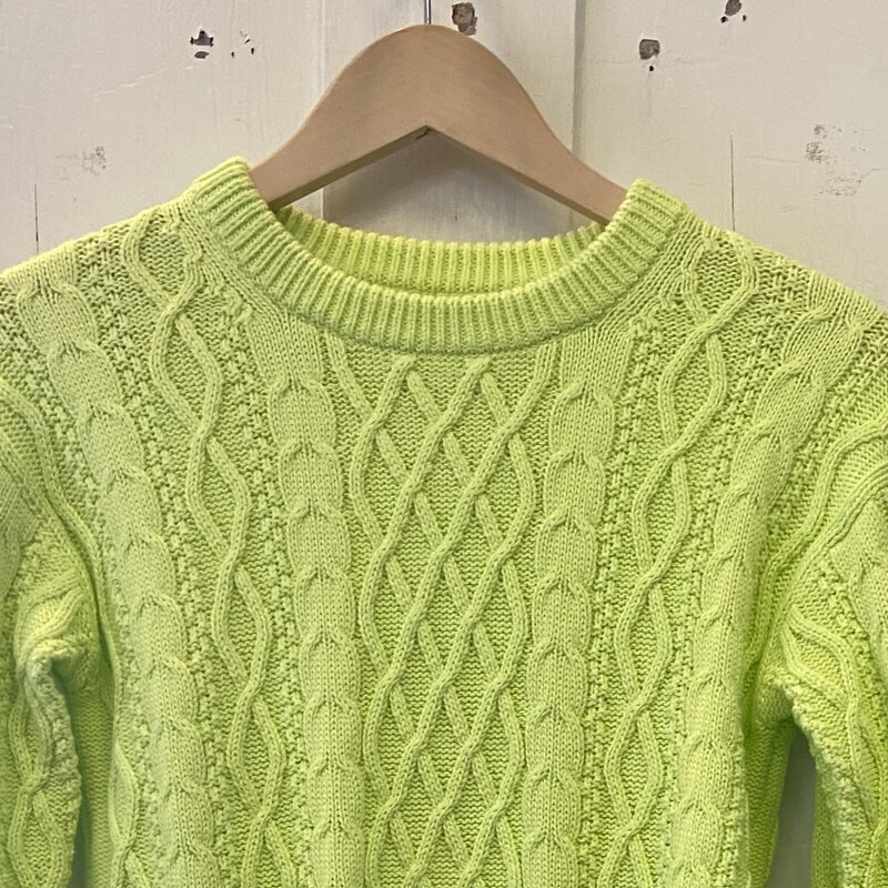 Neon Grn Cable Sweater