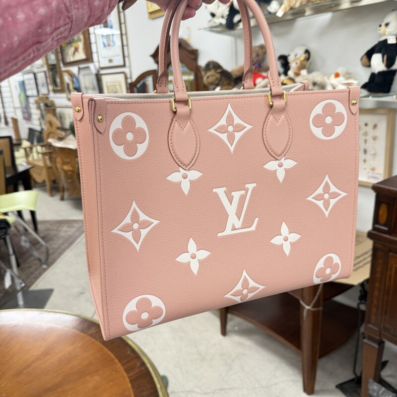 LOUIS VUITTON Pink ON-THE-GO MM, NEW! Includes Box and dust bag. 13x10