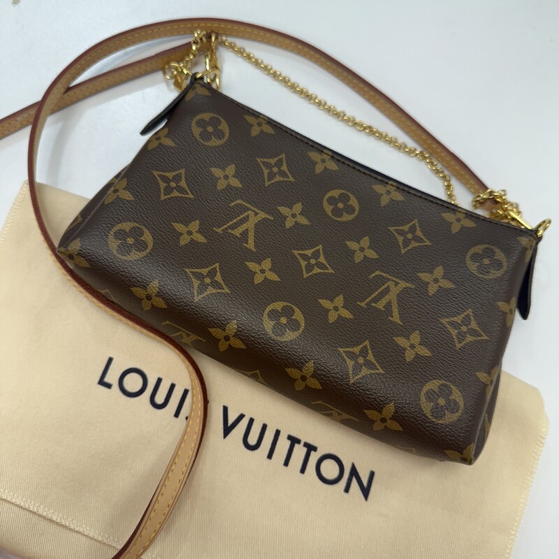 LOUIS VUITTON Monogram Pallas Clutch, Blue Marine. In pristine condition! Includes dust bag.<br />
Size: 9x6