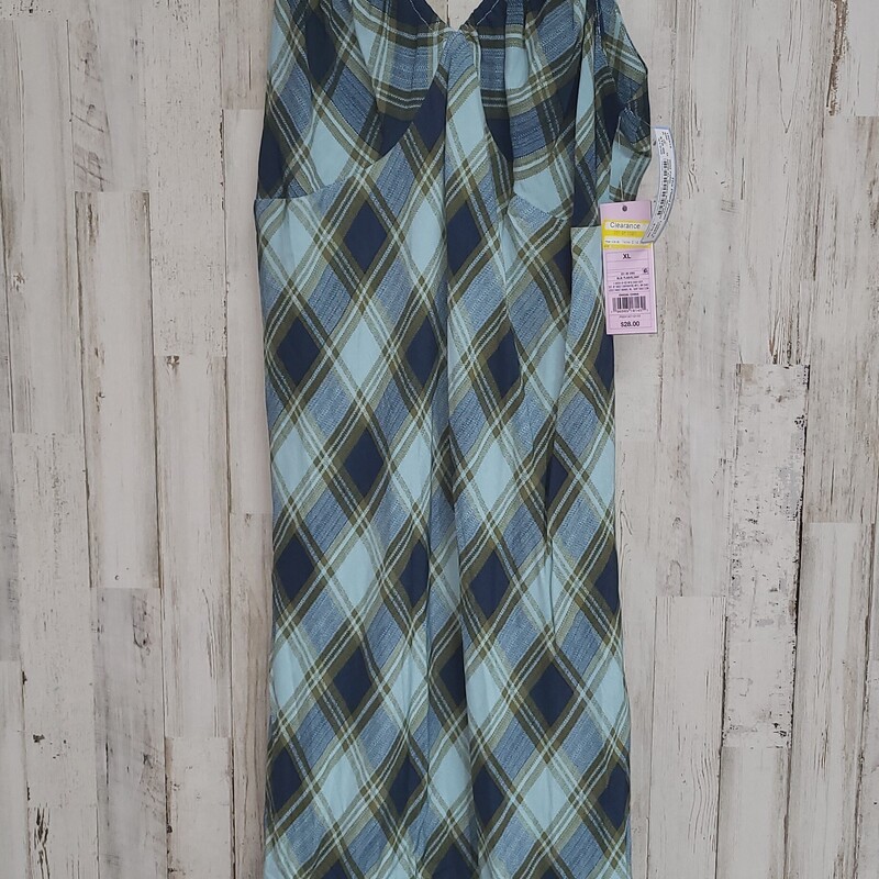 NEW XL Green Plaid Maxi